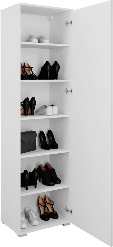 OTTO home Schuhschrank Paris, stehend oder hängend montierbar, Türanschlag wechselbar moderne Garderobenschrank Höhe 180cm, 6 geräumiger Fächer – Bild 4 von 5