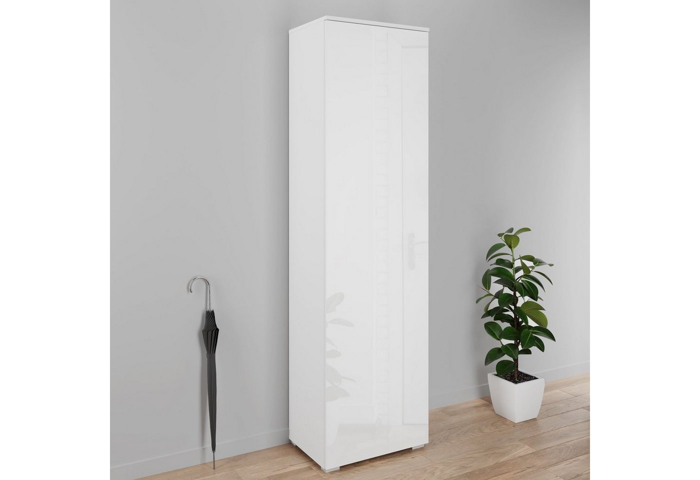 OTTO home Schuhschrank Paris, stehend oder hängend montierbar, Türanschlag wechselbar moderne Garderobenschrank Höhe 180cm, 6 geräumiger Fächer – Bild 5 von 5