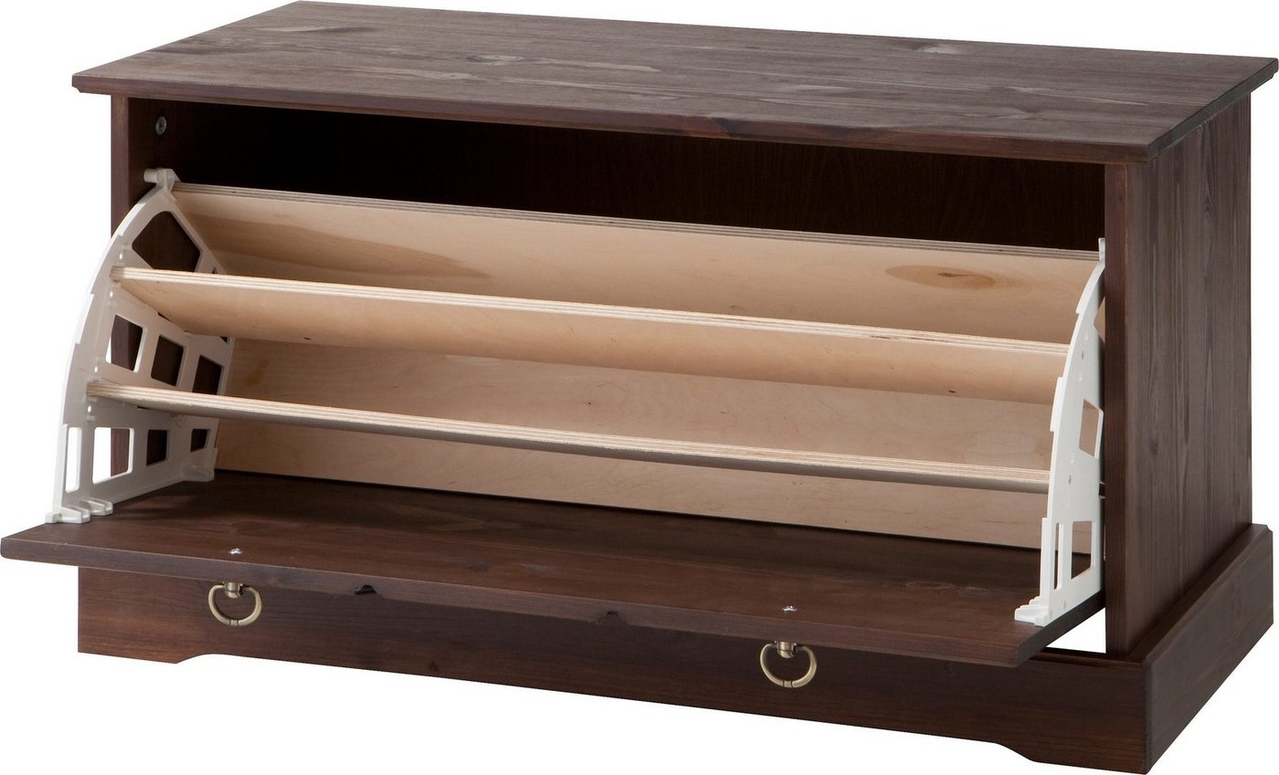 OTTO home Schuhtruhe Klera, Schuhbank, mit dekorativen Fräsungen, Lanhausstil (Made in Europe), Breite 81 cm, aus massiver Kiefer, FSC®-zertifiziert – Bild 4 von 5