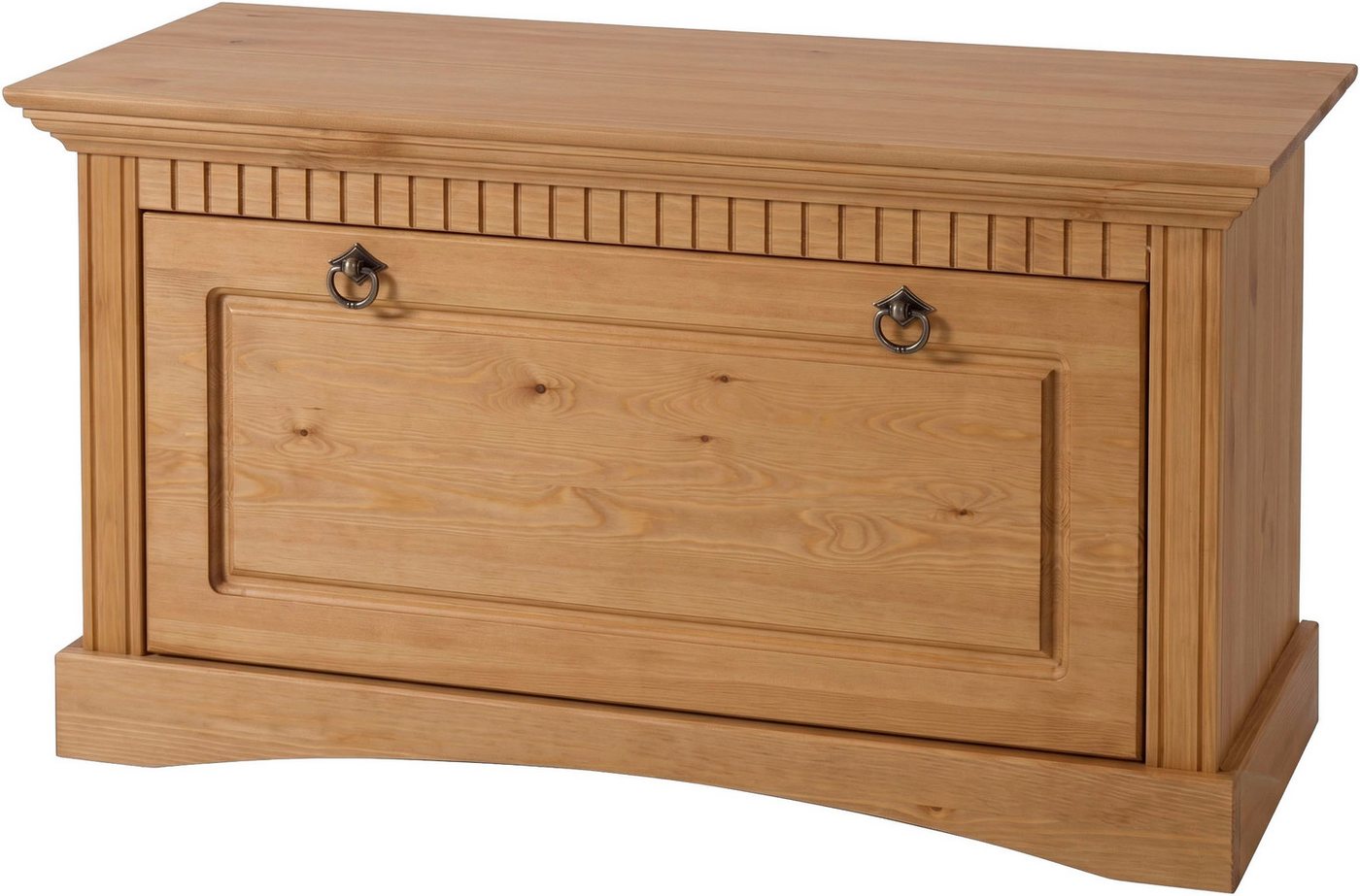 OTTO home Schuhtruhe Rustic, Schuhbank, Dielenmöbel, Landhausstil (Made in Europe), aus massiver Kiefer, Sitzhöhe 49 cm, mit Kassettenoptik – Bild 2 von 5