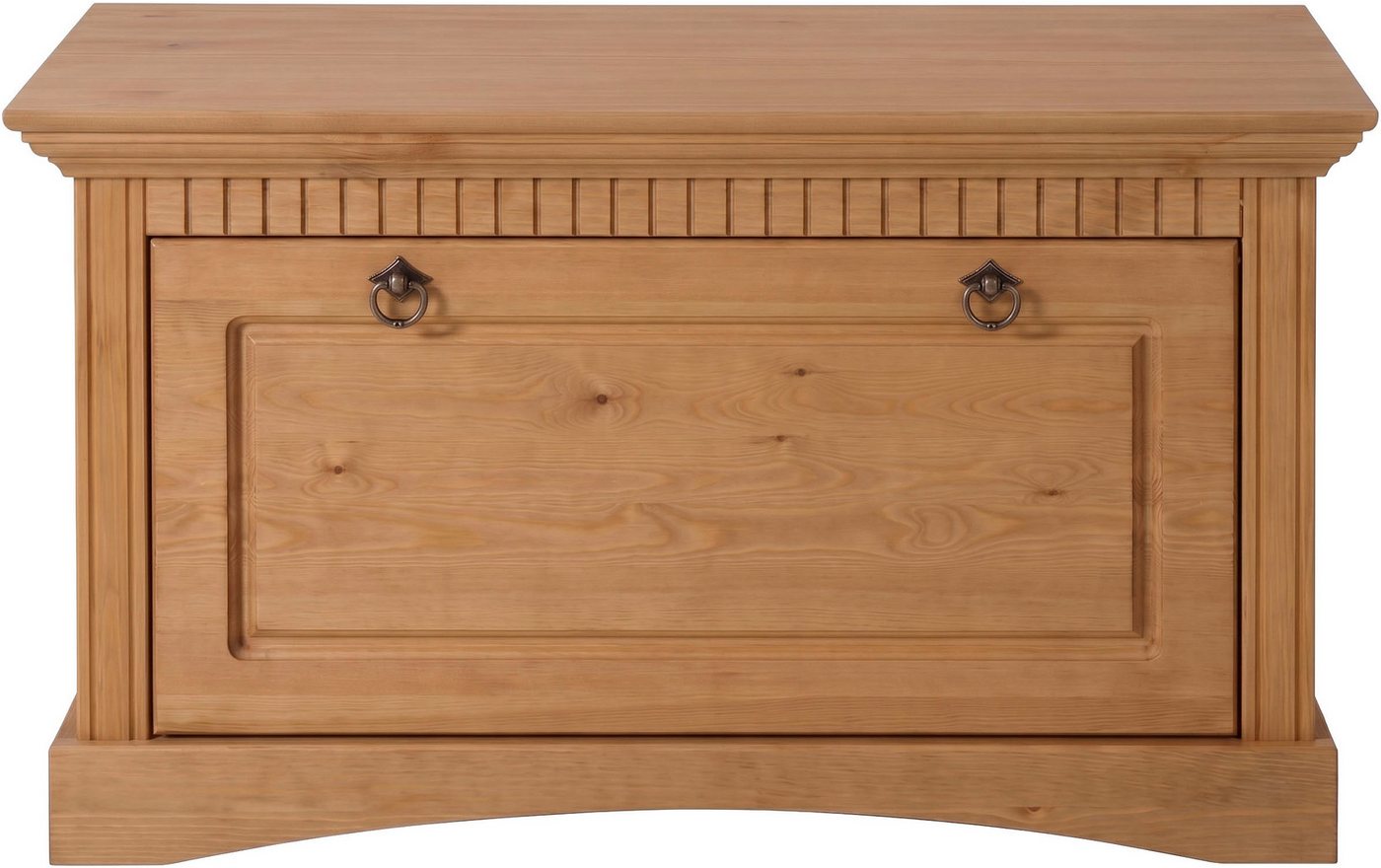 OTTO home Schuhtruhe Rustic, Schuhbank, Dielenmöbel, Landhausstil (Made in Europe), aus massiver Kiefer, Sitzhöhe 49 cm, mit Kassettenoptik – Bild 3 von 5
