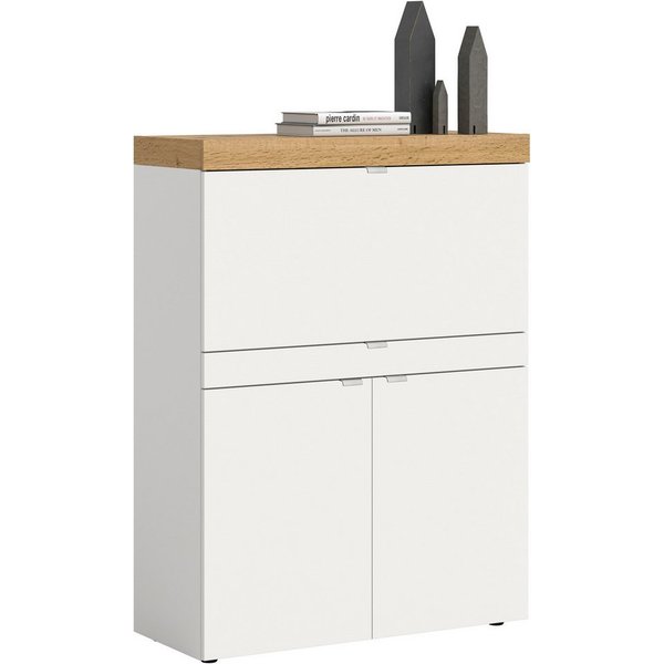 OTTO home Sekretär MAMBO, Höhe 122cm, 2 Türen, 1 Schubkasten, 1 Klappe (Multifunktional mit viel Stauraum, klappbare Tischfläche), Home-Office-Schreibtisch, PC-