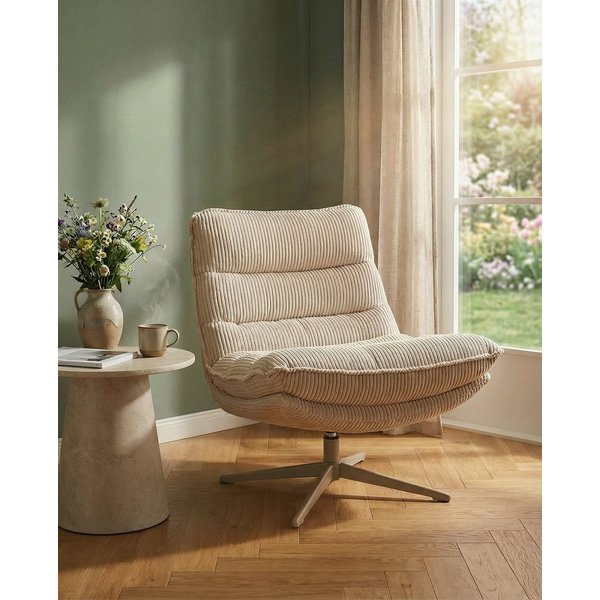 OTTO home Sessel AVAA, Loungesessel im softem Cord-Bezug, 360° Grad drehbar, Relax- und TV-Sessel