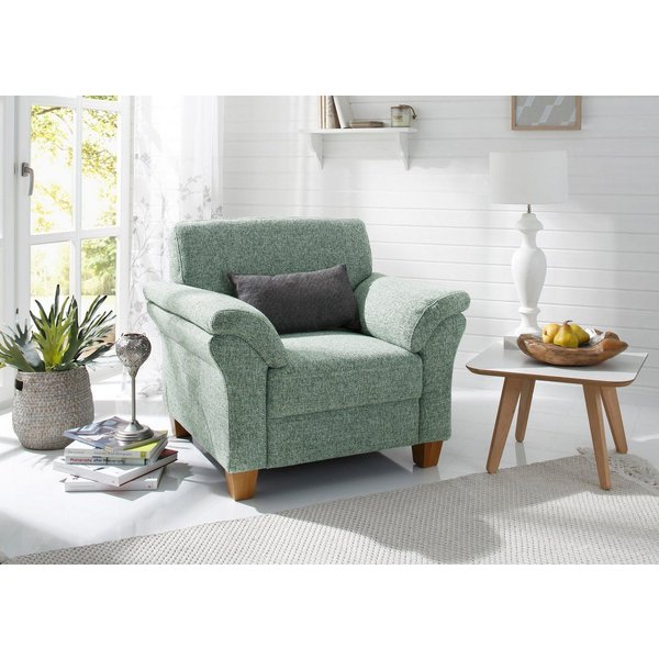 OTTO home Sessel Borkum, B: 101 cm, Federkern-Polsterung, komfortable Sitzhöhe 46 cm, Frei im Raum stellbar, Massivholzfüße, wohnliches Design