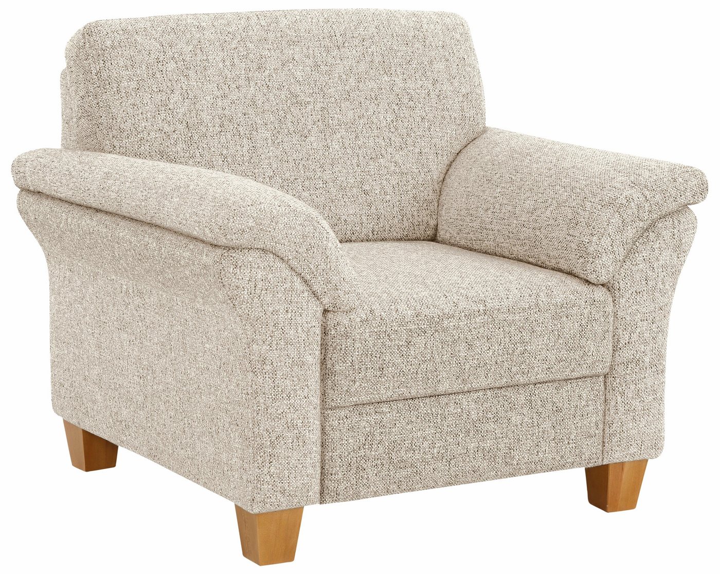 OTTO home Sessel Borkum, B: 101 cm, Federkern-Polsterung, komfortable Sitzhöhe 46 cm, Frei im Raum stellbar, Massivholzfüße, wohnliches Design – Bild 2 von 5