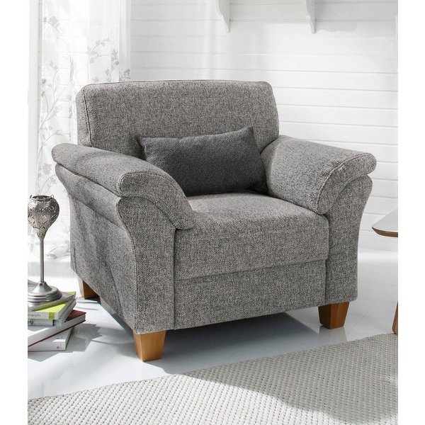 OTTO home Sessel Borkum, B: 101 cm, Federkern-Polsterung, komfortable Sitzhöhe 46 cm, Frei im Raum stellbar, Massivholzfüße, wohnliches Design