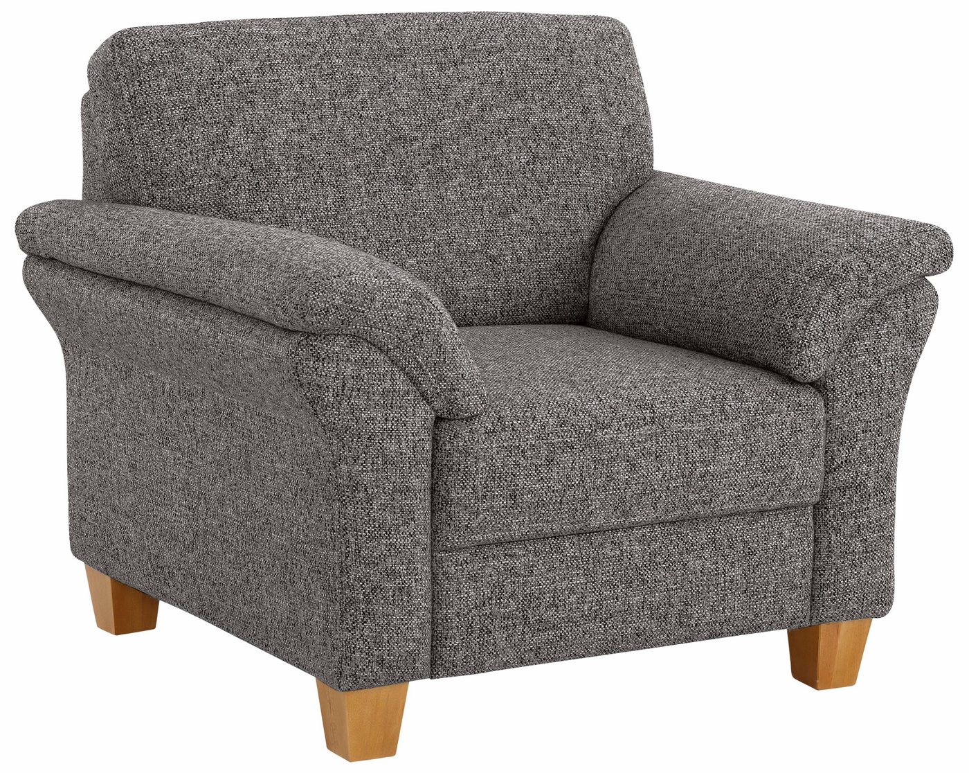 OTTO home Sessel Borkum, B: 101 cm, Federkern-Polsterung, komfortable Sitzhöhe 46 cm, Frei im Raum stellbar, Massivholzfüße, wohnliches Design – Bild 2 von 5