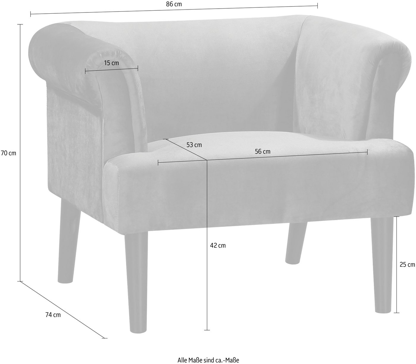 OTTO home Sessel Charlie, Loungesessel mit Wellenunterfederung – Bild 4 von 5