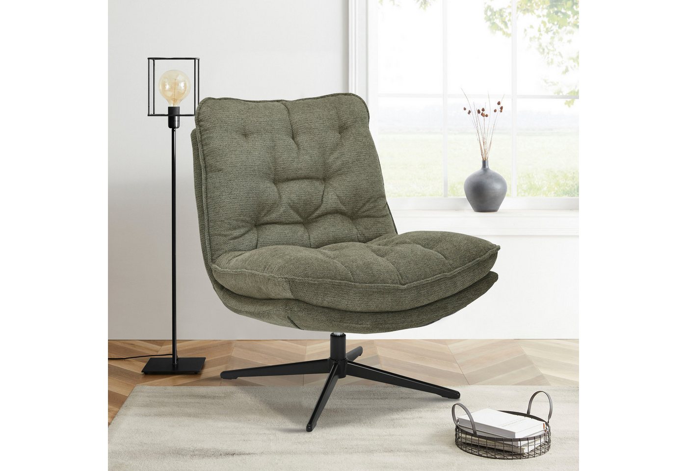OTTO home Sessel LENII, Loungesessel im soften Webstoff, 360° Grad drehbar – Bild 2 von 5
