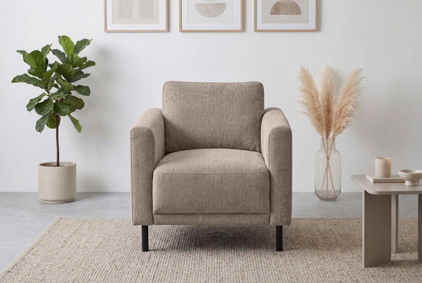 OTTO home Sessel Sveeva, Breite 78 cm, schwarze Metallfüße, langlebiger Webstoff, viele Farben zur Auswahl – Bild 2 von 5