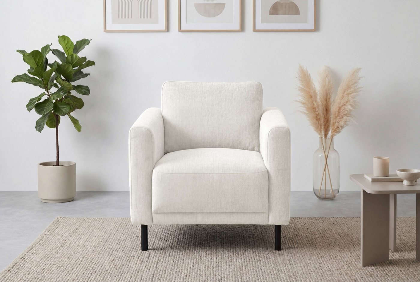 OTTO home Sessel Sveeva, Breite 78 cm, schwarze Metallfüße, langlebiger Webstoff, viele Farben zur Auswahl – Bild 2 von 5