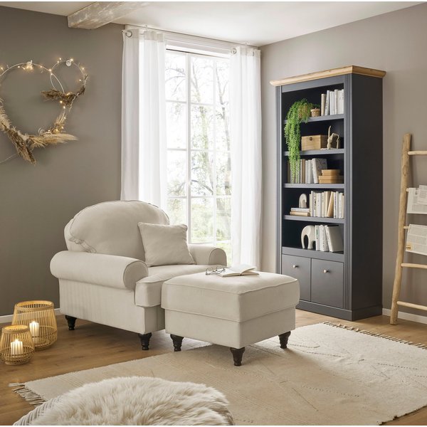 OTTO home Sessel Westminster, Set in hochwertigem Microfaserbezug, 5 Farben verfügbar (Set, 2-St., 1Sessel, 1 Hocker), Enthält Sessel & Hocker, Federkern-Polste