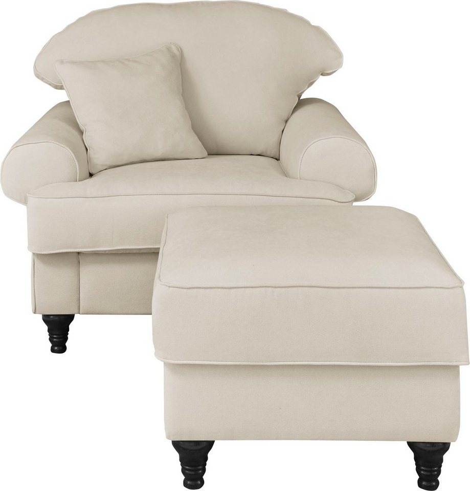 OTTO home Sessel Westminster, Set in hochwertigem Microfaserbezug, 5 Farben verfügbar (Set, 2-St., 1Sessel, 1 Hocker), Enthält Sessel & Hocker, Federkern-Polste – Bild 2 von 5