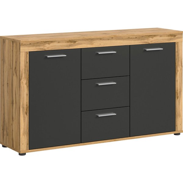 OTTO home Sideboard AOSTA, Breite 125 cm, 2 Türen, 3 Schubkästen, 4 Fachböden (in verschiedenen Farbausführungen, individuell kombinierbar), Kommode, Schrank, A