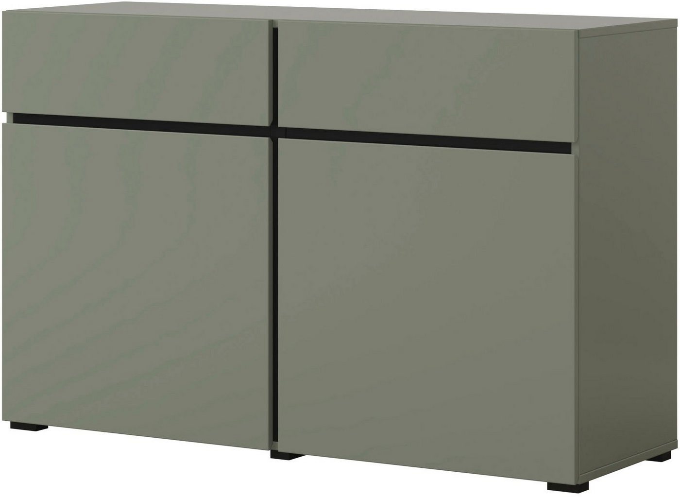 OTTO home Sideboard Cross,Breite 119,5 cm, moderne grifflose Kommode,2 Türen/2 Schubkästen, Schubladenschrank,Anrichte mit viel Stauraum, Einlegeböden verstellb – Bild 2 von 5
