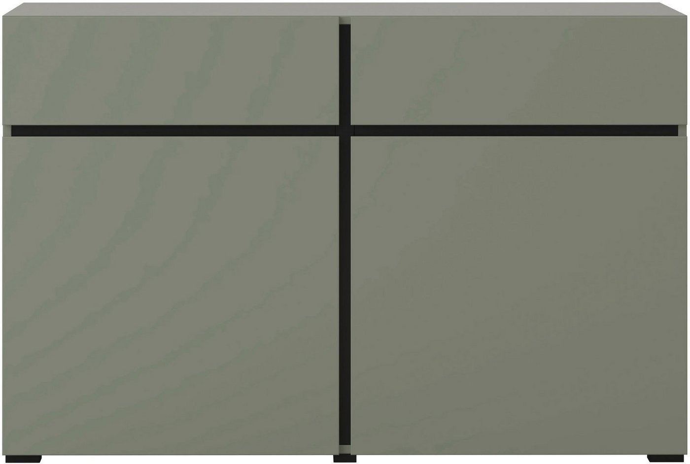 OTTO home Sideboard Cross,Breite 119,5 cm, moderne grifflose Kommode,2 Türen/2 Schubkästen, Schubladenschrank,Anrichte mit viel Stauraum, Einlegeböden verstellb – Bild 4 von 5