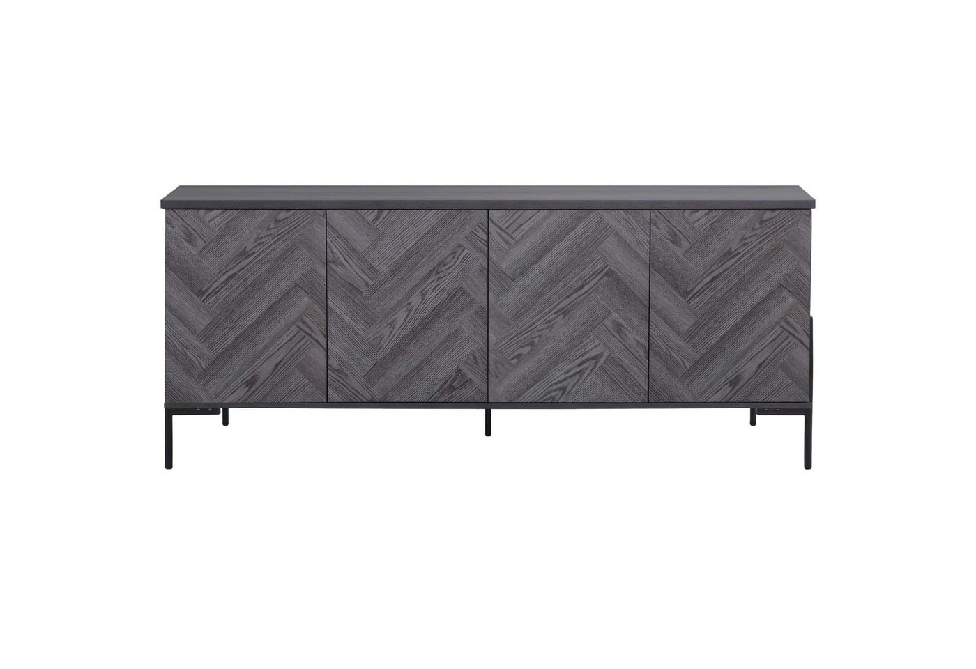 OTTO home Sideboard Eadwine, Kommode, Push-to-open, Türen mit Fischgräten Muster, Breite 175 cm – Bild 2 von 5