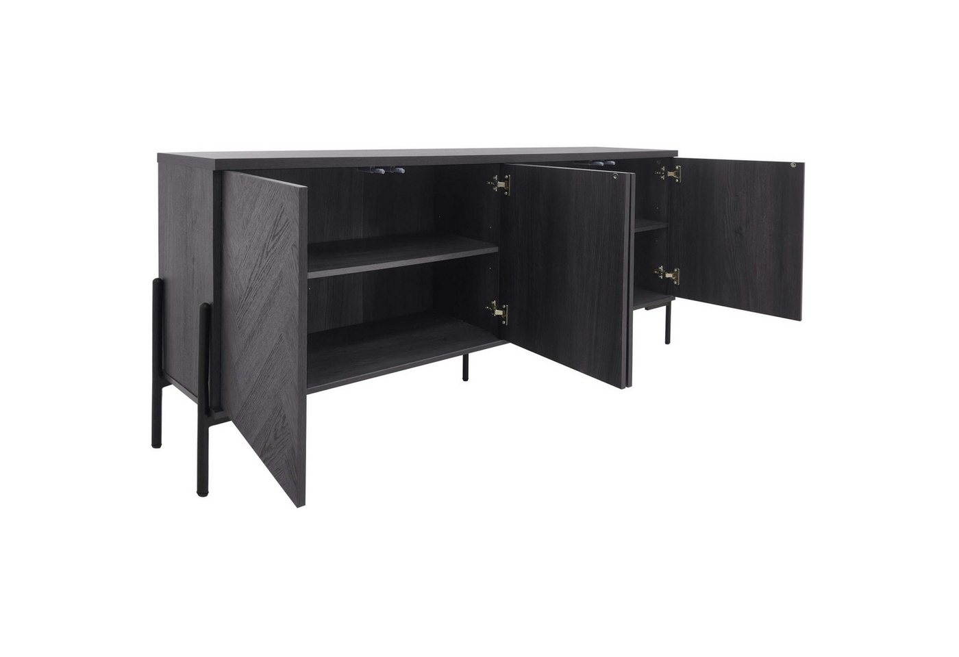 OTTO home Sideboard Eadwine, Kommode, Push-to-open, Türen mit Fischgräten Muster, Breite 175 cm – Bild 5 von 5