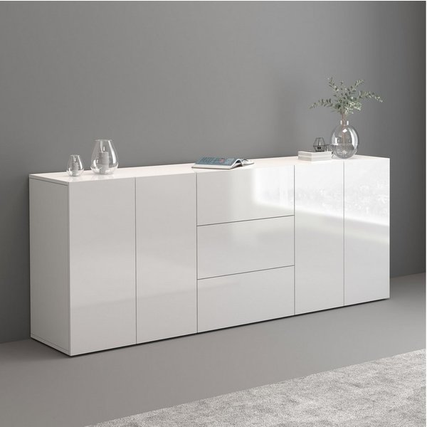 OTTO home Sideboard Egypt, Kommode, Schrank, grifflos, 4 Türen, 3 Schubkästen mit Push-To-Open,komplett Hochglanz Breite 200