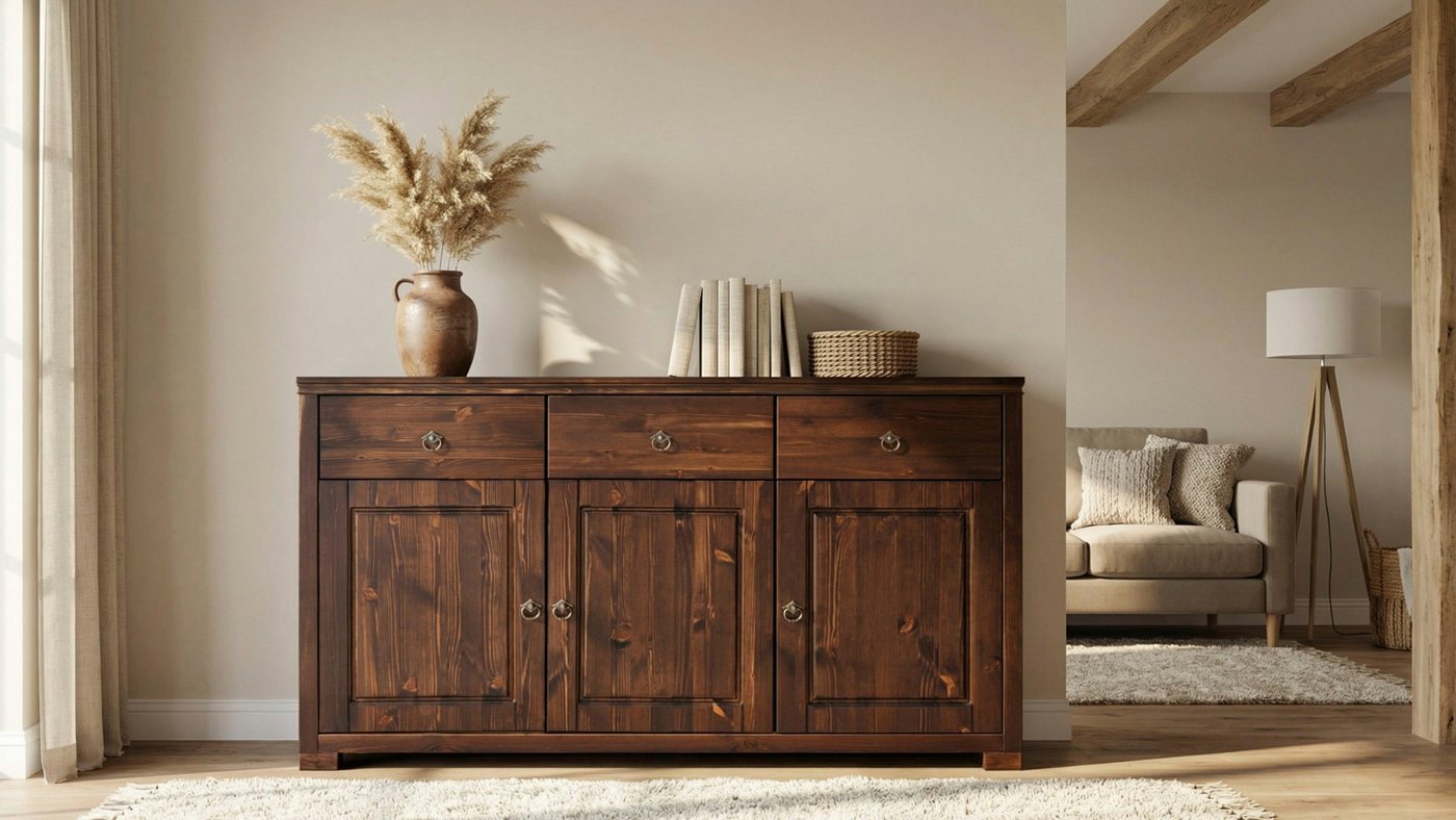 OTTO home Sideboard Gotland, Kommode, Breite 147 cm, aus massiver Kiefer, FSC® – Bild 2 von 5