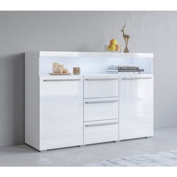 OTTO home Sideboard India,Breite 132cm stilvolle Anrichte mit 2Türen, 3 Schubladen, Kommode viel Stauraum, Einlegeböden verstellbar,ohne Beleuchtung
