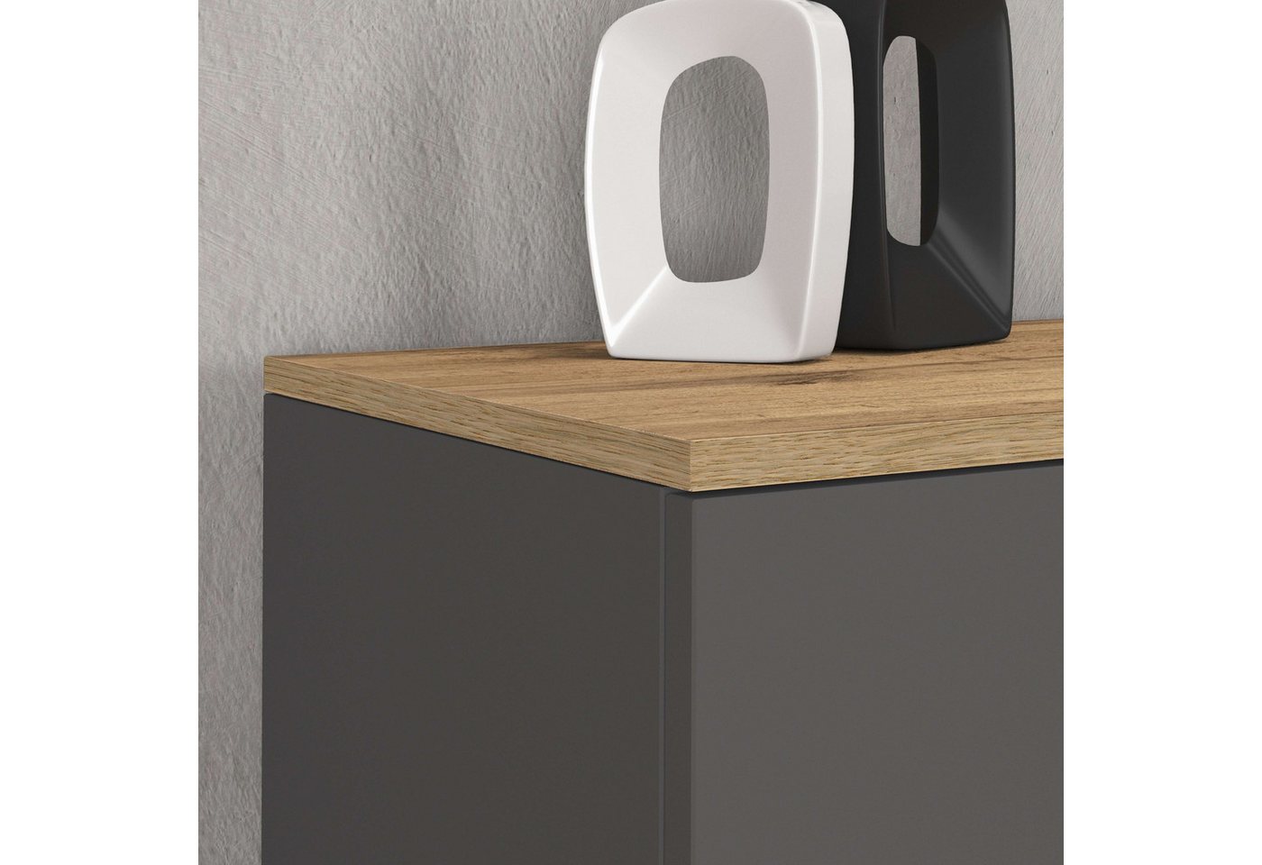 OTTO home Sideboard ISEO, Kommode, Schrank, Sideboard, Lowboard, 6 Fächer, Breite 200 cm (1 St), stehend/hängend, 5 Türen, 6 Fächer, Breite 200 cm – Bild 5 von 5