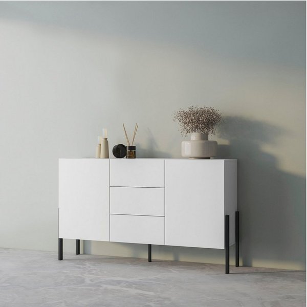 OTTO home Sideboard Jukon, Breite 150 bzw.180 cm, moderne grifflose Kommode, Schubladenschrank 2 Türen/3 Schubkästen, push-to-open-Funktion