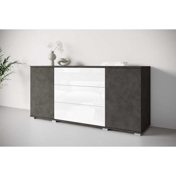 OTTO home Sideboard Kenia, Kommode für das Schlafzimmer/Wohnzimmer (1 St), Modernes Sideboard mit 3 Schubladen und 4 Fächern, Breite 150 cm