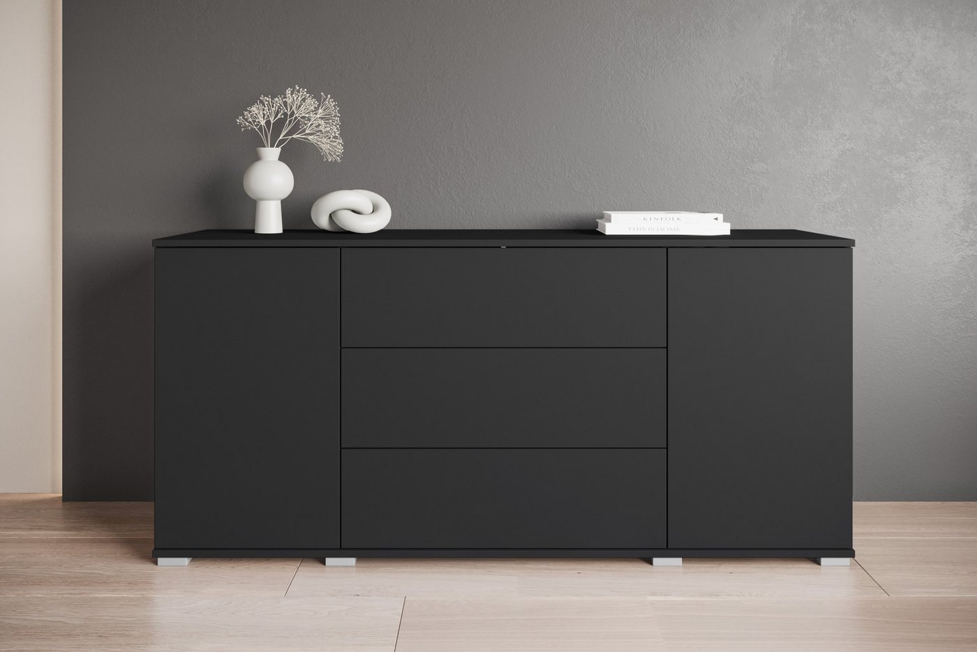 OTTO home Sideboard Kenia, Kommode für das Schlafzimmer/Wohnzimmer (1 St), Modernes Sideboard mit 3 Schubladen und 4 Fächern, Breite 150 cm – Bild 4 von 5