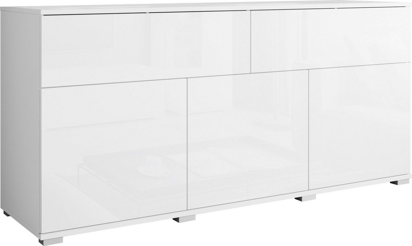 OTTO home Sideboard Kenia, Kommode mit 3 Türen und 2 Schubladen, 150 cm breit (1 St), Griffloses Design mit Push-to-Open und verstellbaren Einlegeböden – Bild 2 von 5