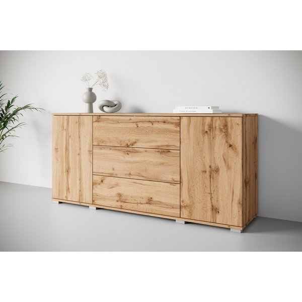 OTTO home Sideboard Kenia, Kommode für das Schlafzimmer/Wohnzimmer (1 St), Modernes Sideboard mit 3 Schubladen und 4 Fächern, Breite 150 cm