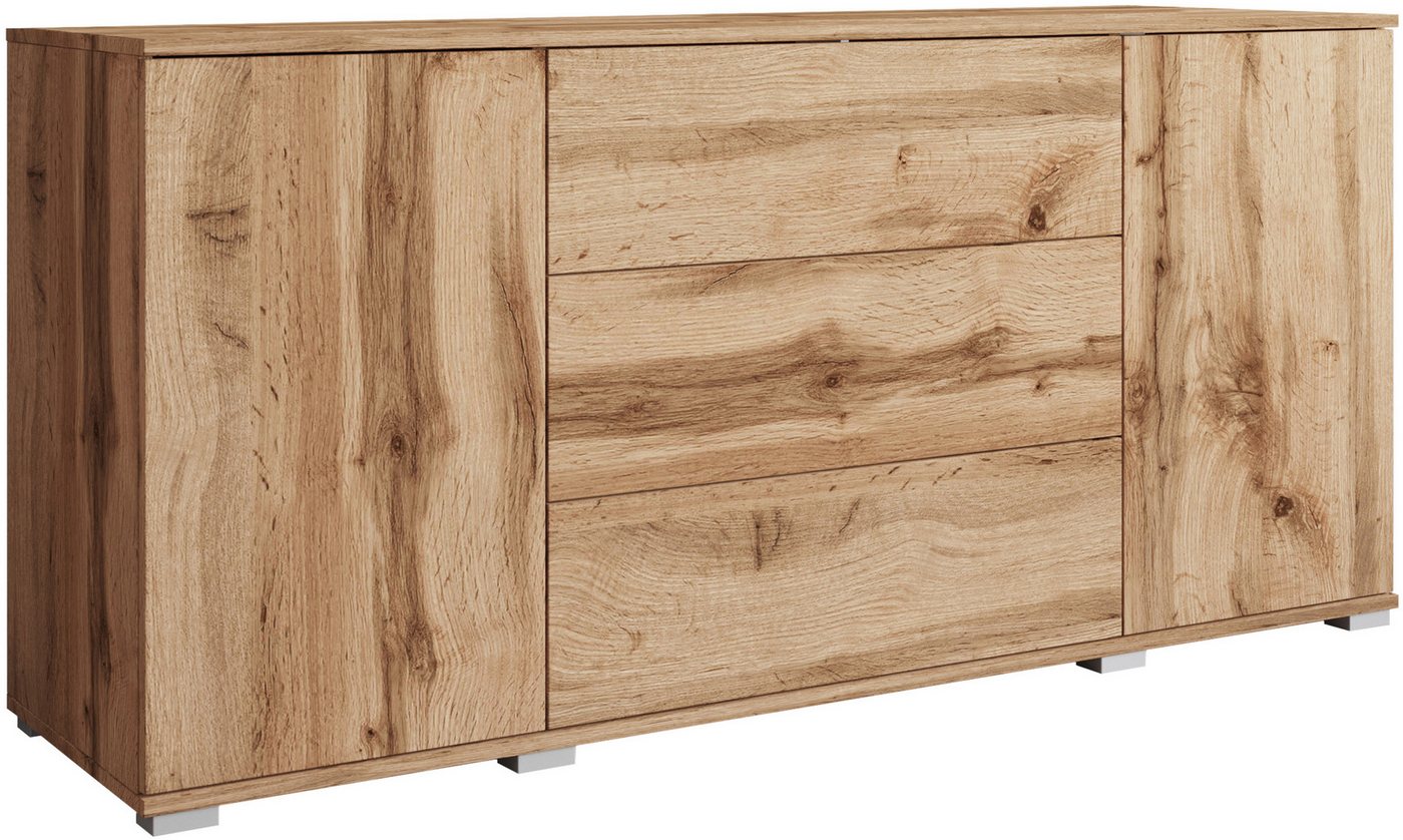 OTTO home Sideboard Kenia, Kommode für das Schlafzimmer/Wohnzimmer (1 St), Modernes Sideboard mit 3 Schubladen und 4 Fächern, Breite 150 cm – Bild 2 von 5