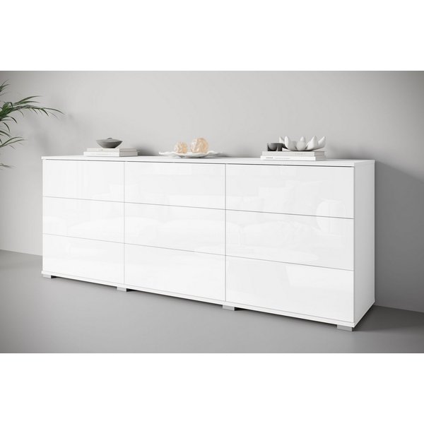 OTTO home Sideboard Kenia, Kommode, 180 cm breit, mit 9 Schubladen (1 St), Push-to-Open-System und großzügiger Stauraum