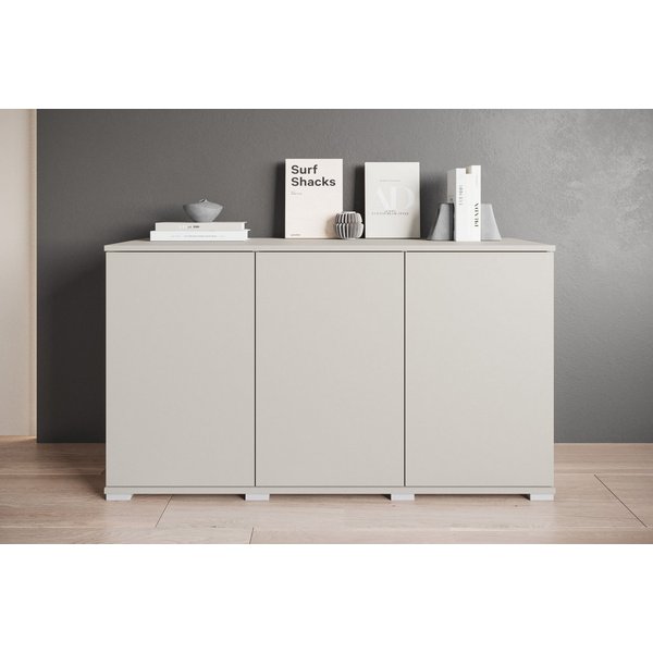 OTTO home Sideboard Kenia, moderne grifflose Kommode mit 3 Türen, Breite 120 cm (1 St), Push-to-Open-Fronten, höhenverstellbaren Einlegeböden