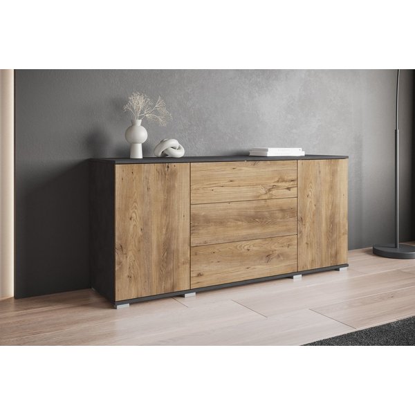 OTTO home Sideboard Kenia, Kommode für das Schlafzimmer/Wohnzimmer (1 St), Modernes Sideboard mit 3 Schubladen und 4 Fächern, Breite 150 cm