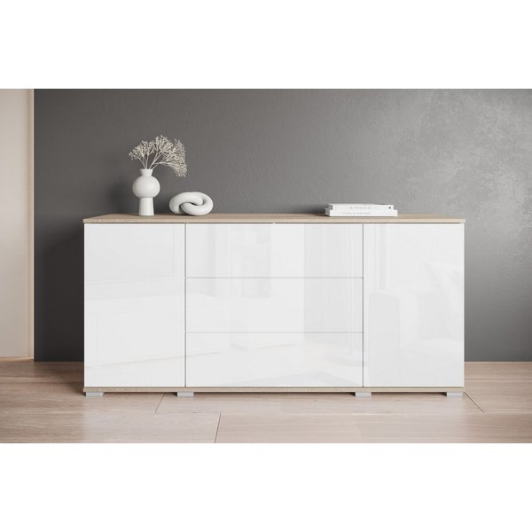 OTTO home Sideboard Kenia, Kommode für das Schlafzimmer/Wohnzimmer (1 St), Modernes Sideboard mit 3 Schubladen und 4 Fächern, Breite 150 cm