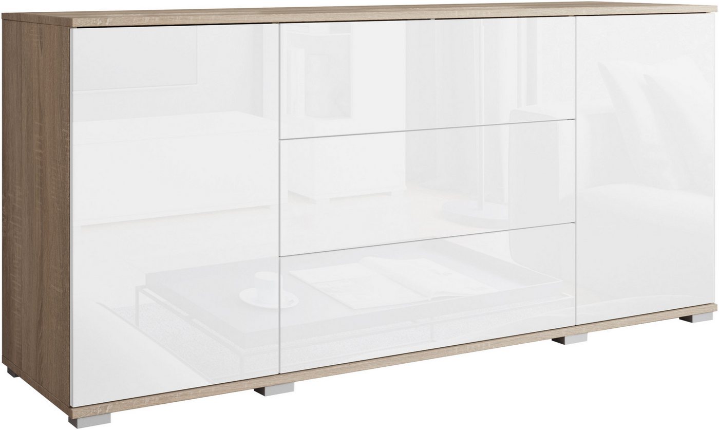 OTTO home Sideboard Kenia, Kommode für das Schlafzimmer/Wohnzimmer (1 St), Modernes Sideboard mit 3 Schubladen und 4 Fächern, Breite 150 cm – Bild 2 von 5