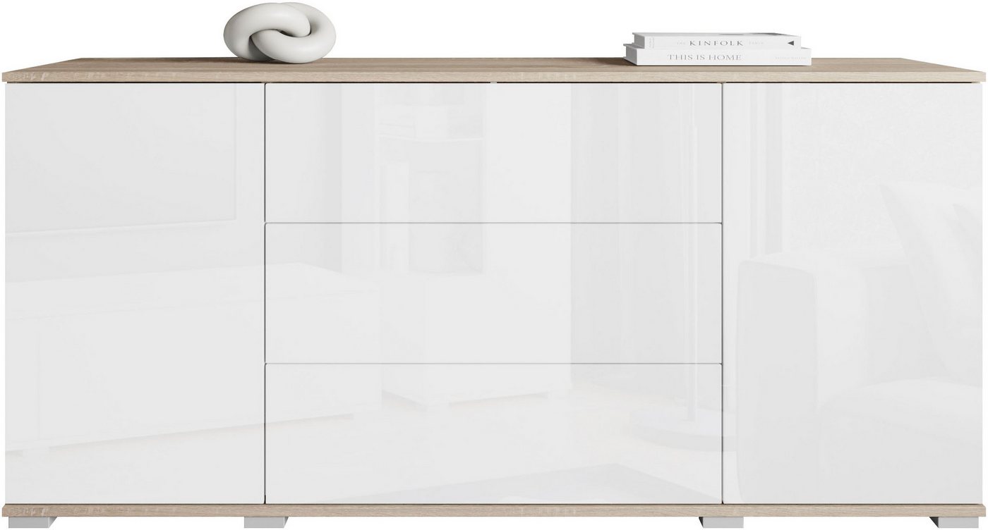 OTTO home Sideboard Kenia, Kommode für das Schlafzimmer/Wohnzimmer (1 St), Modernes Sideboard mit 3 Schubladen und 4 Fächern, Breite 150 cm – Bild 5 von 5