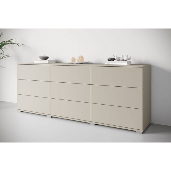 OTTO home Sideboard Kenia, Kommode, 180 cm breit, mit 9 Schubladen (1 St), Push-to-Open-System und großzügiger Stauraum