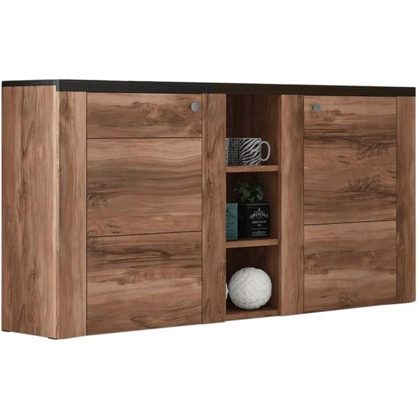 OTTO home Sideboard Larona, zeitlose Kommode mit 2 Türen, Türkommode, Breite 155 cm, Höhe 84 cm, viel Stauraum, Anrichte mit dekorativer Rahmenoptik
