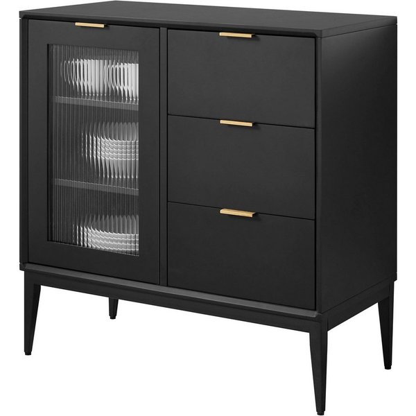 OTTO home Sideboard Lavisha, FSC-zertifiziertes Holz kombiniert Melamin, verchromten Metallgriffen