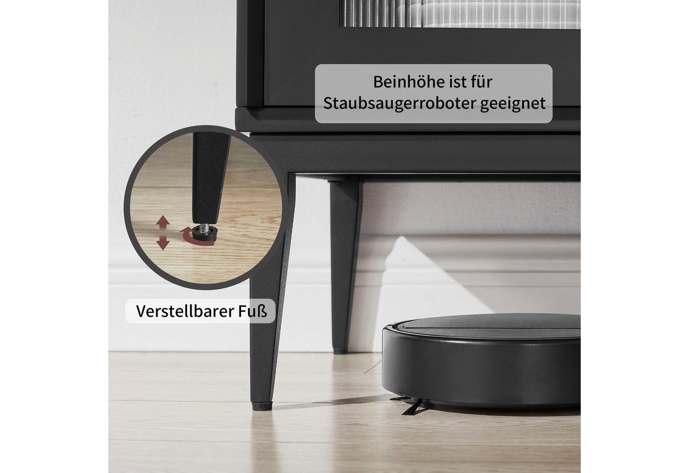 OTTO home Sideboard Lavisha, FSC-zertifiziertes Holz kombiniert Melamin, verchromten Metallgriffen – Bild 5 von 5