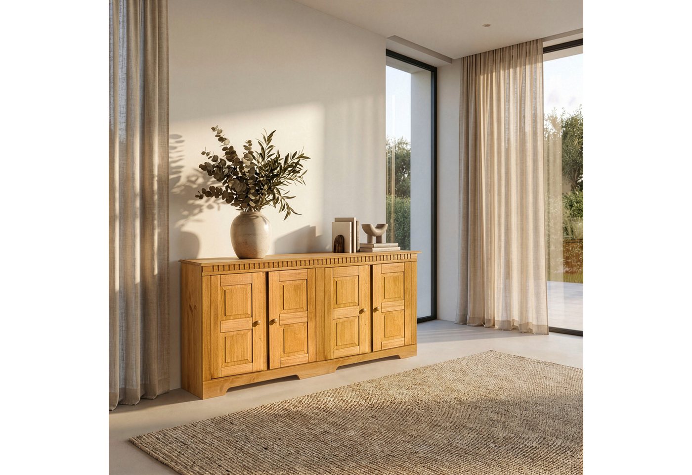 OTTO home Sideboard Lisa, Kommode aus massivem Kiefernholz, Breite 158,5 cm – Bild 5 von 5