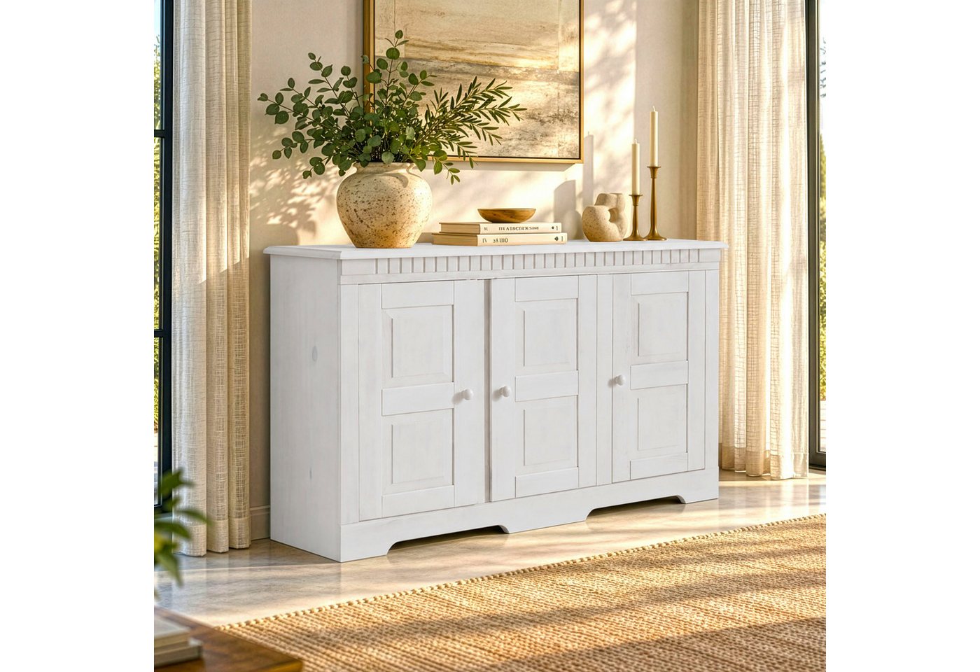 OTTO home Sideboard Lisa, Kommode aus massivem Kiefernholz, Breite 158,5 cm – Bild 5 von 5
