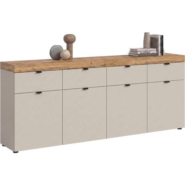 OTTO home Sideboard MAMBO II, Breite 200cm, 4 Türen, 4 Schubkästen, 8 Fächer (1 St., 2-farbige Ausführung, in verschiedenen modernen Trendfarben erhältlich), Ko