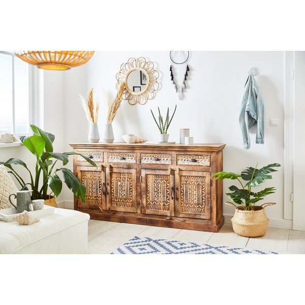 OTTO home Sideboard Maneesh, Kommode aus massivem Mangoholz, viele Stauraummöglichkeiten, B/ 179cm