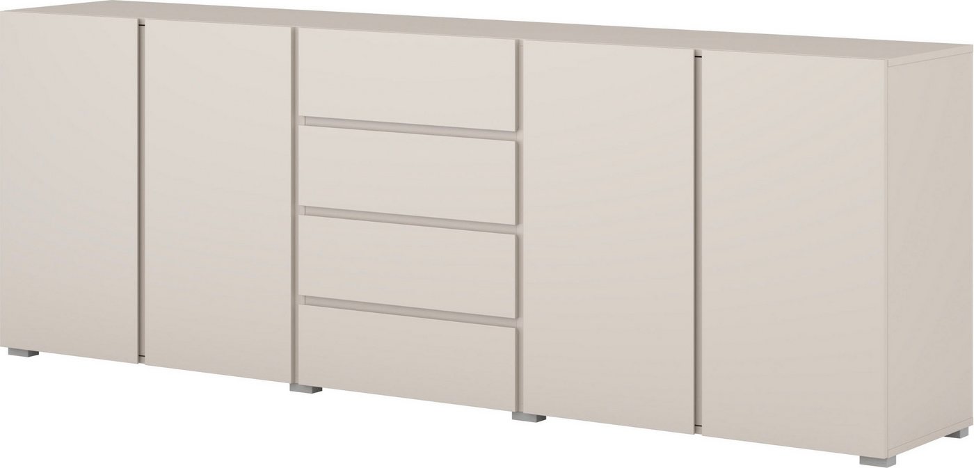 OTTO home Sideboard Metric,Breite 222 cm, grifflose Kommode 4 Türen/4 Schubkästen, Schubladenschrank mit viel Stauraum, Einlegeböden verstellbar – Bild 2 von 5