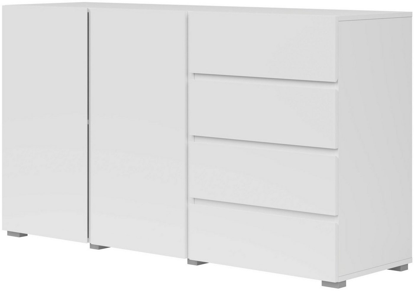 OTTO home Sideboard Metric,Breite 138 cm, grifflose Kommode 2 Türen/4 Schubkästen, Schubladenschrank mit viel Stauraum, Einlegeböden verstellbar – Bild 2 von 5