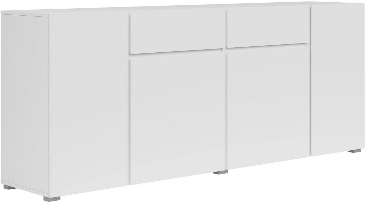 OTTO home Sideboard Metric,Breite 195 cm, grifflose Kommode 4 Türen/2 Schubkästen, Schubladenschrank mit viel Stauraum, Einlegeböden verstellbar – Bild 2 von 5