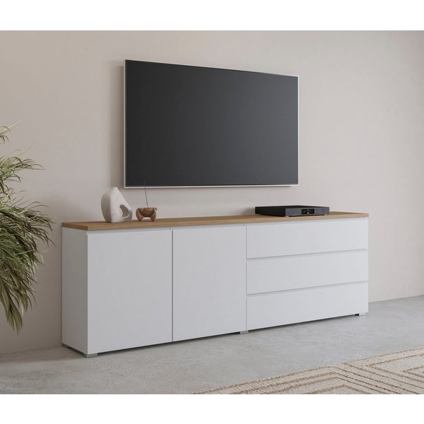 OTTO home Sideboard Modo, Breite 200 cm, moderne grifflose Kommode 2Türen/3 SK, Schubladenkommode mit viel Stauraum, Einlegeböden verstellbar